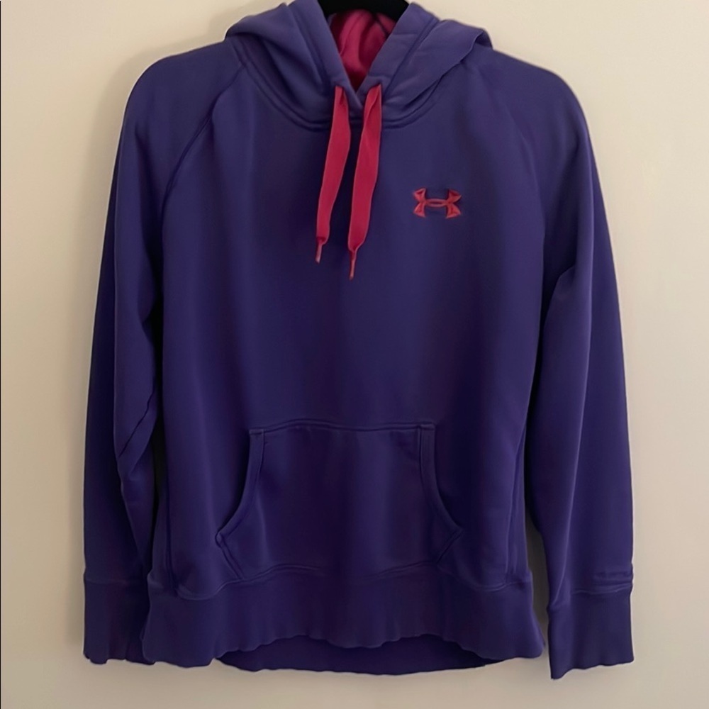 Authentic Under Armour Purple faded Hoodie with Pink Accents